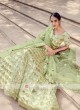 Sequins Work Pista Green Net Lehenga Choli